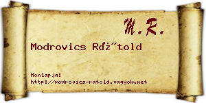 Modrovics Rátold névjegykártya